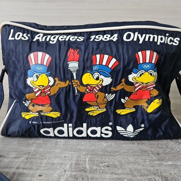 Vintage 1984 ADIDAS USA Olympic Committee Duffel Bag Los Angeles 1980s LA - Picture 2 of 16